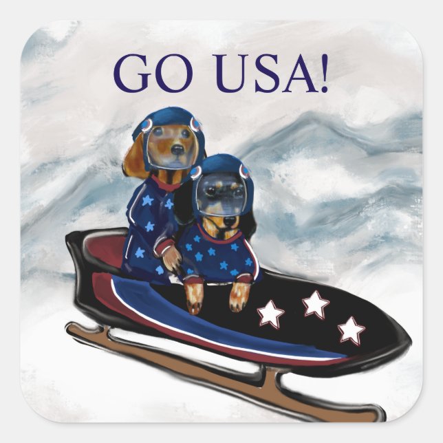 DACHSHUND  FYRKANTIGT KLISTERMÄRKE (Framsida)