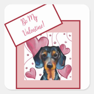 Dachshund fyrkantigt klistermärke