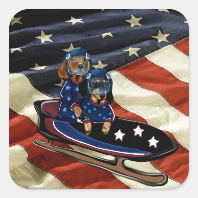 DACHSHUND  FYRKANTIGT KLISTERMÄRKE (Framsida)