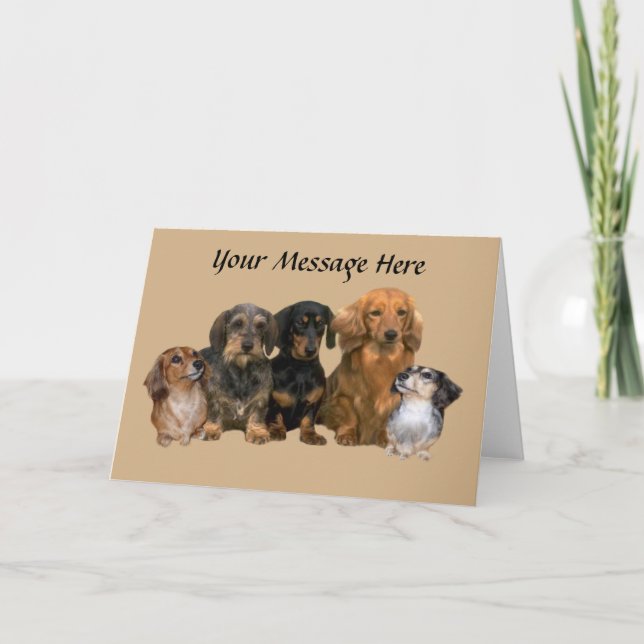 Dachshund Gang-hälsningskort Kort (Framsida)