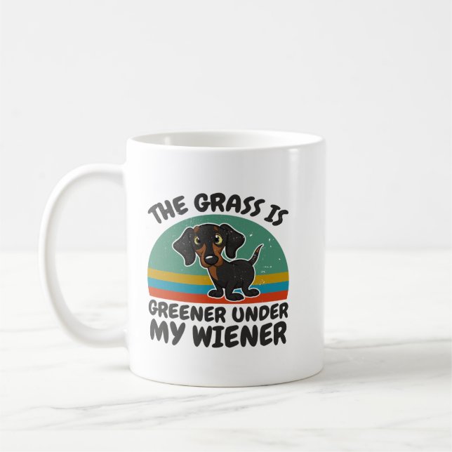 Dachshund Gass Greener under min Wiener Hund Fu Kaffemugg (Vänster)