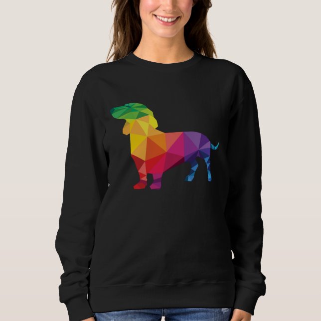 Dachshund Gay Pride LGBT LGBTQ Rainbow Flag Dog T Shirt (Framsida)