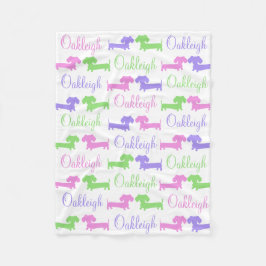Dachshund Gender Neutral Nursery Blanket Fleecefilt