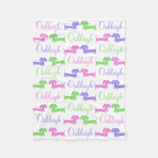 Dachshund Gender Neutral Nursery Blanket Fleecefilt