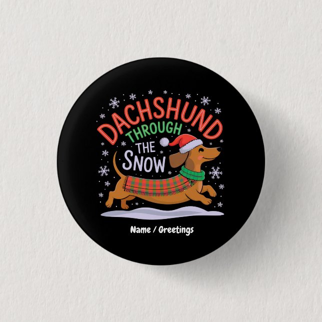 Dachshund genom den vackra Hund Snö Knapp (Framsida)