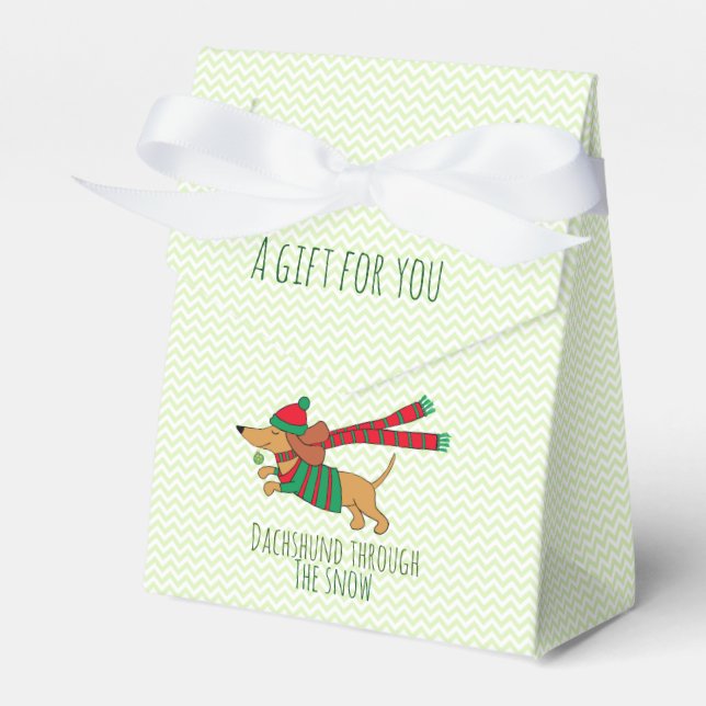 Dachshund genom förmånslådan Snö Tält Presentaskar (Framsidan Sidan)