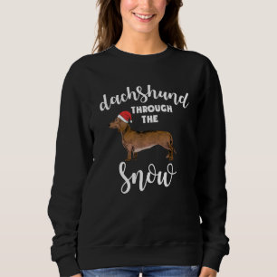 Dachshund genom Hund jultomten Snö T Shirt