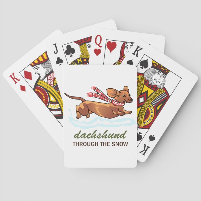 Dachshund genom Snö Casinokort (Baksidan)
