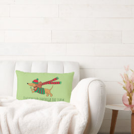 Dachshund genom Snö Dekorativ kudde 13 x 21 tum