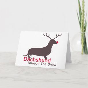Dachshund genom Snö Helgkort