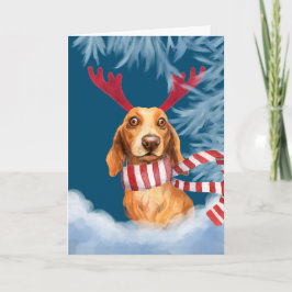 Dachshund genom Snö Helgkort