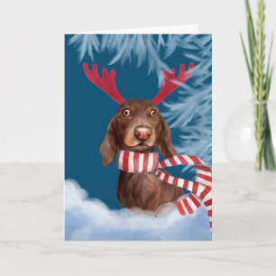 Dachshund genom Snö Helgkort