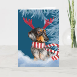 Dachshund genom Snö Helgkort