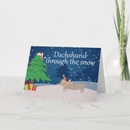 Dachshund genom Snö Helgkort