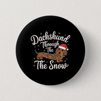 Dachshund Genom Snö Jul Dekoration För Hund Knapp