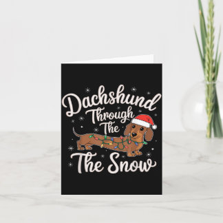 Dachshund Genom Snö Jul Dekoration För Hund Kort