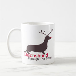 Dachshund genom Snö Kaffemugg
