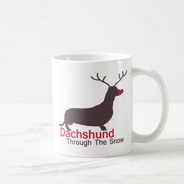 Dachshund genom Snö Kaffemugg (Höger)