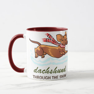 Dachshund genom Snö Mugg