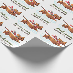 Dachshund genom Snö Presentpapper
