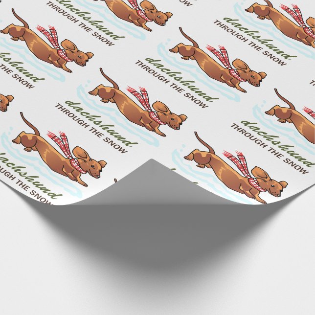 Dachshund genom Snö Presentpapper (Hörn)