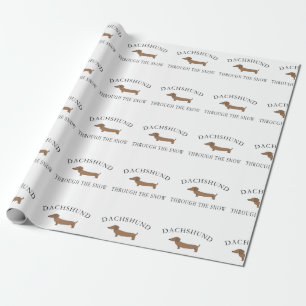 Dachshund genom Snö Presentpapper