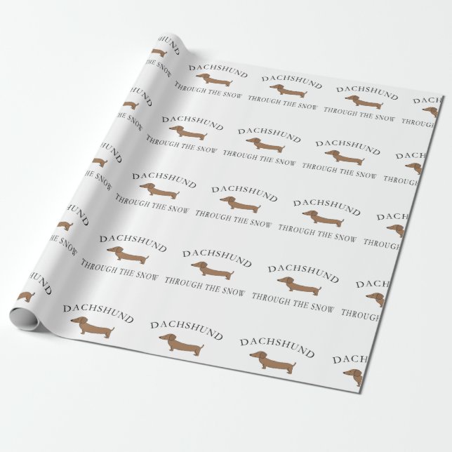 Dachshund genom Snö Presentpapper (Utrullad)