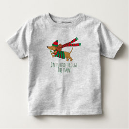 Dachshund genom Snö Småbarn Jersey T-Shirt