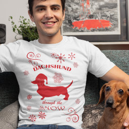 Dachshund genom Snö T Shirt
