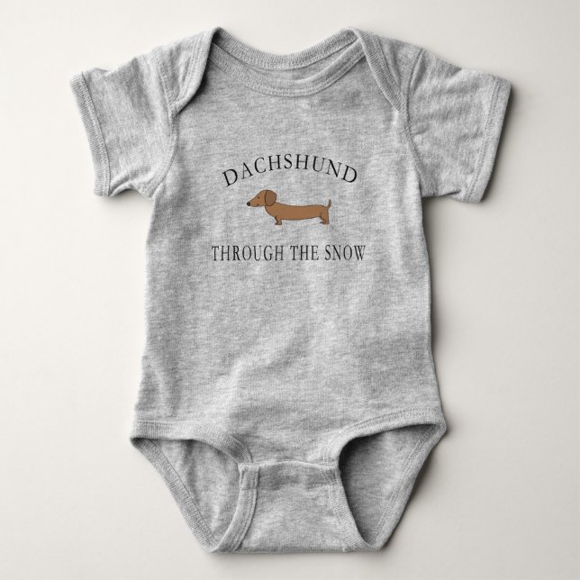 Dachshund genom Snö T Shirt (Framsida)