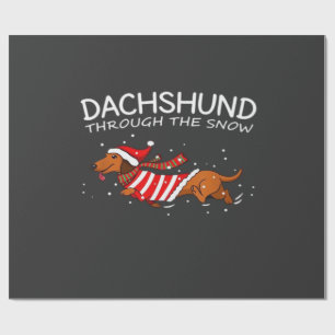 Dachshund Genom Snön Rolig Hund Jul Klassiker Presentpapper
