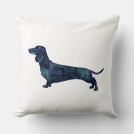 Dachshund Geometric Mönster Silhouette Kudde