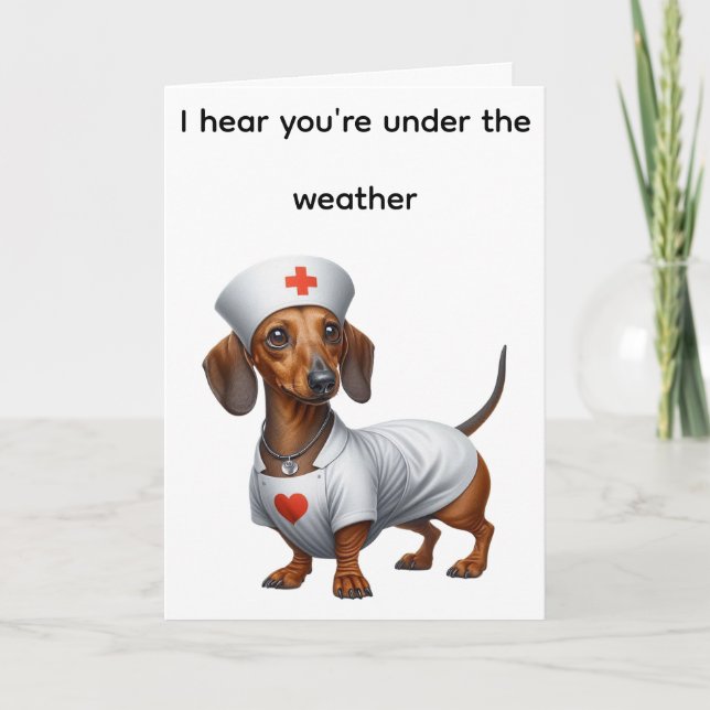 Dachshund Get Well Kort (Framsida)