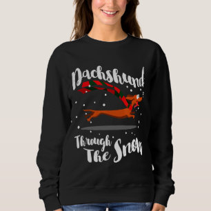 Dachshund Gif genom Snö T Shirt