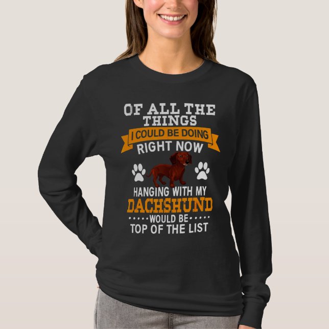 Dachshund Gif Hundägare T Shirt (Framsida)