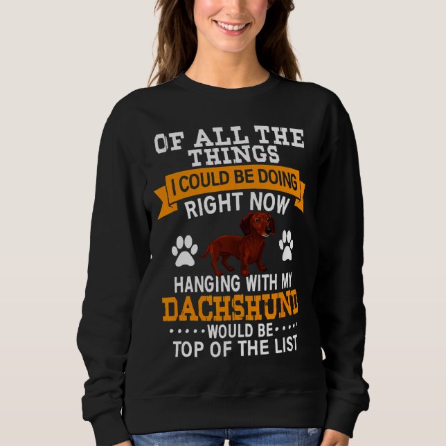 Dachshund Gif Hundägare T Shirt (Framsida)