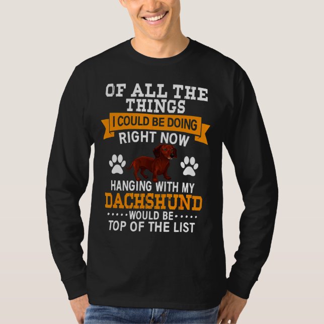 Dachshund Gif Hundägare T Shirt (Framsida)