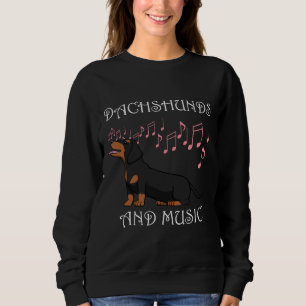 Dachshund gillar Music Cute Wiener Hund T Shirt