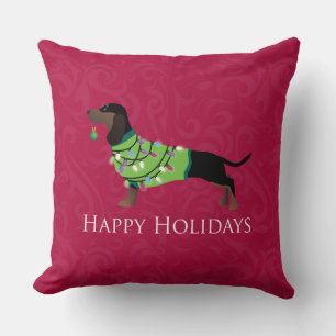 Dachshund Glad helg Design Kudde
