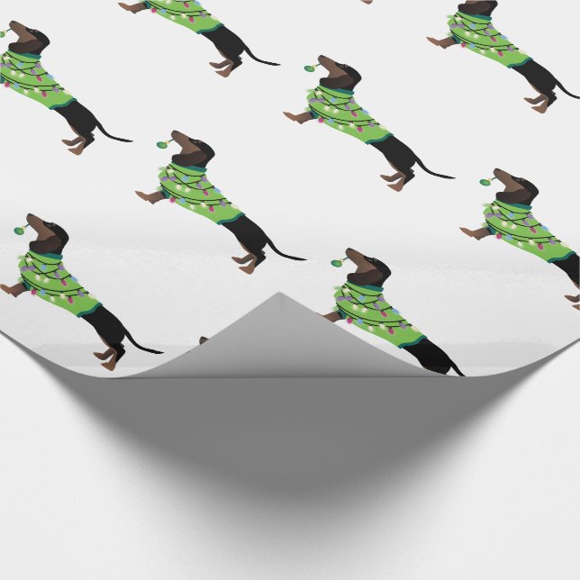 Dachshund Glad helg Design Presentpapper (Hörn)