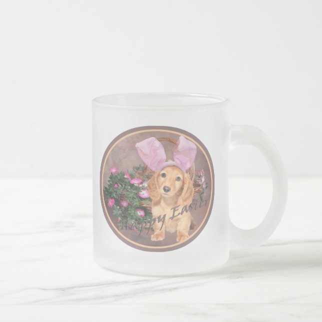 Dachshund Glad påsk Frostad Glasmugg (Höger)