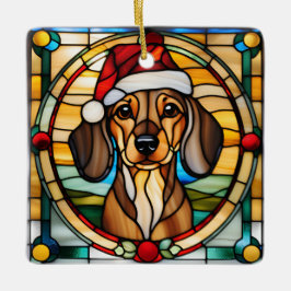 Dachshund glasmålning julgranskula
