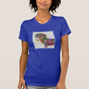 Dachshund & Glass Rainbow Stänk T Shirt