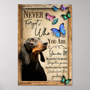 Dachshund Glöm aldrig vem du är Poster