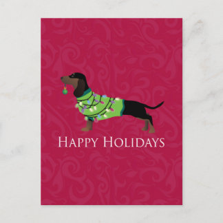 Dachshund God Jul-design Helg Vykort