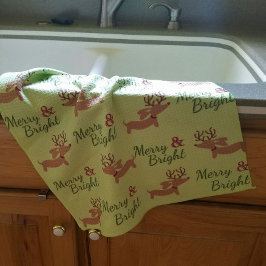 Dachshund God jul Dish Kitchen Towel Kökshandduk
