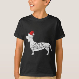 Dachshund God jul I Doxie Santa Silhouette T Shirt
