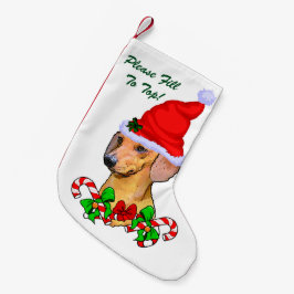Dachshund God jul Liten Julstrumpa