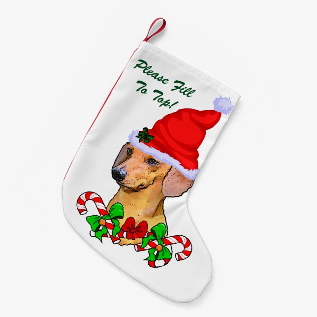 Dachshund God jul Liten Julstrumpa (Framsidan (Hängande))