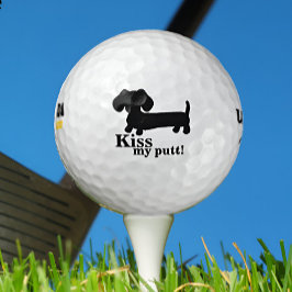 Dachshund Golfer Kiss My Putt Funny Golf Boll Gift